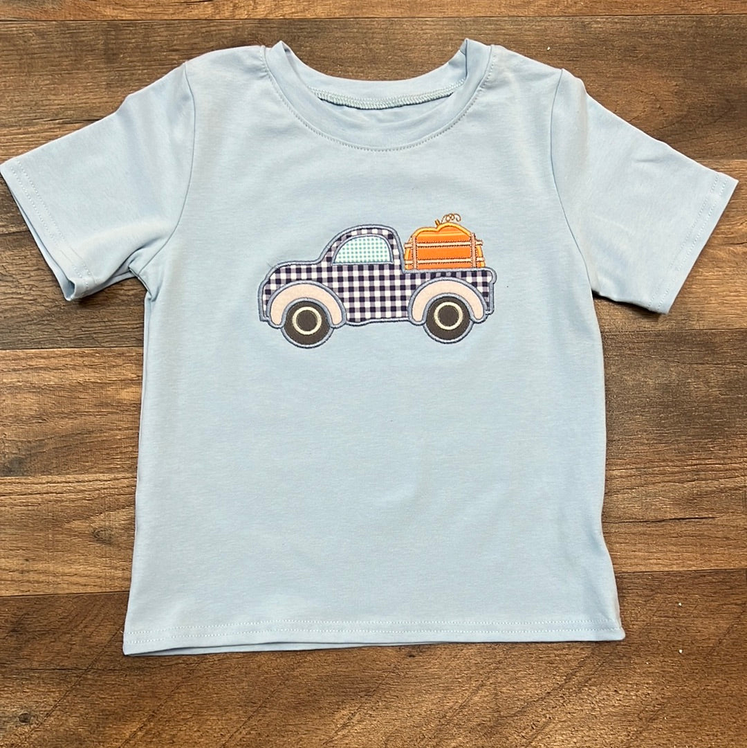 Boy Blue truck pumpkin shirt