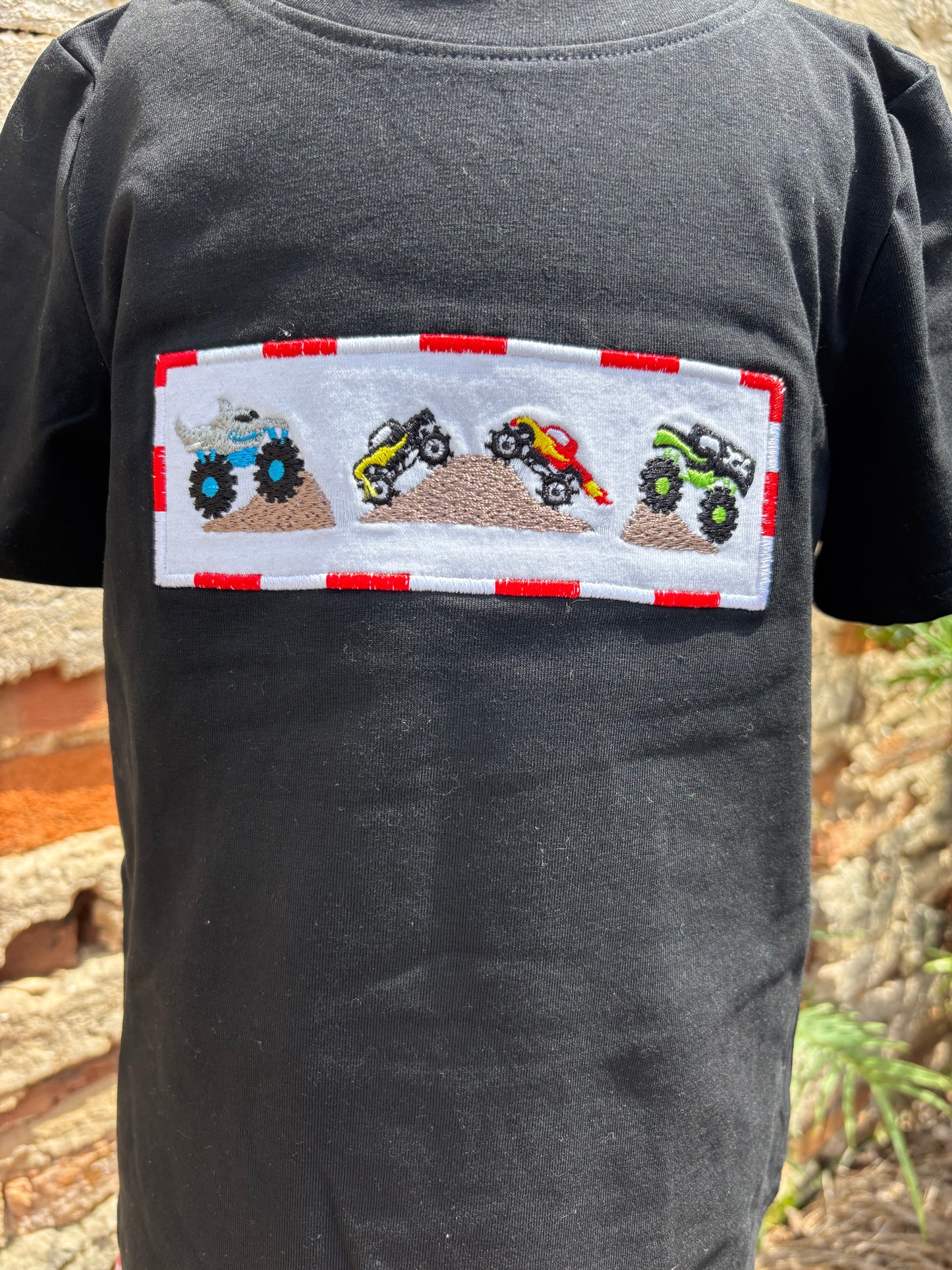 Red Gingham Monster Truck Set