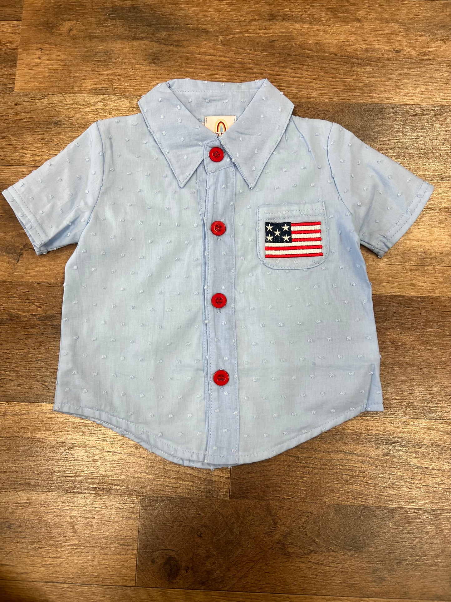 Blue Patriotic Button Down