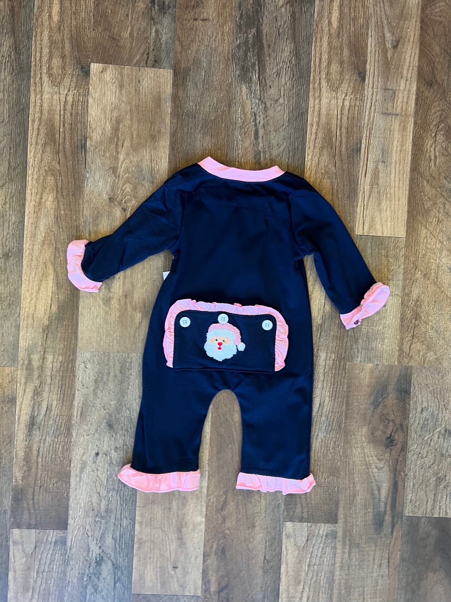 Pink French knot Santa romper