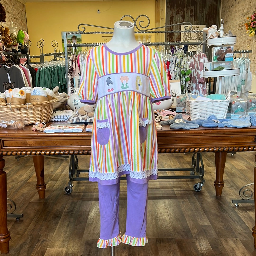 Purple stripe witch set