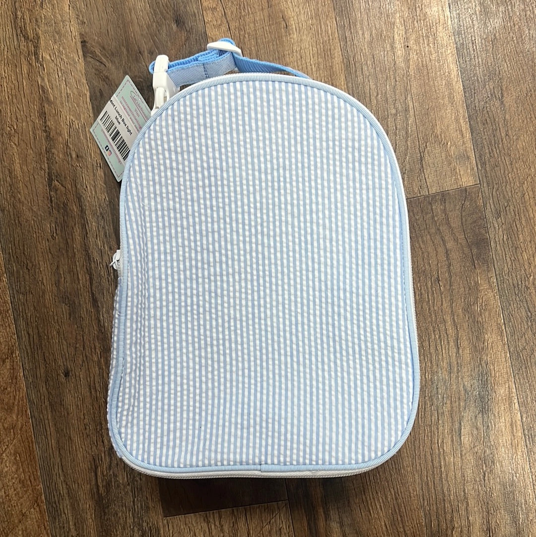 Light blue seersucker lunch box