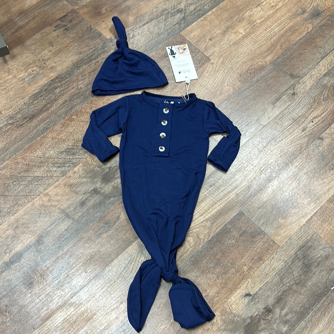 Navy stroller society knotted gown