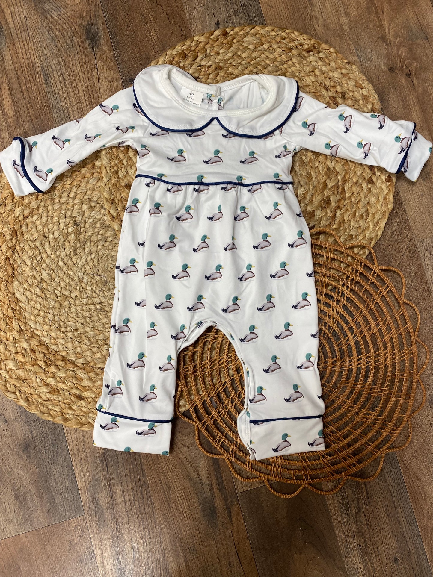 Navy/White Duck Romper