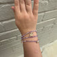 Light purple unicorn, rainbows flowers three stack bracelets