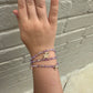 Light purple unicorn, rainbows flowers three stack bracelets