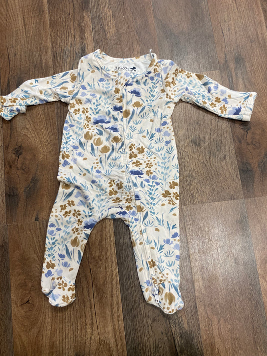 Blue Floral Stroller Society Footie