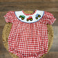 Red Gingham tractor trio bubble