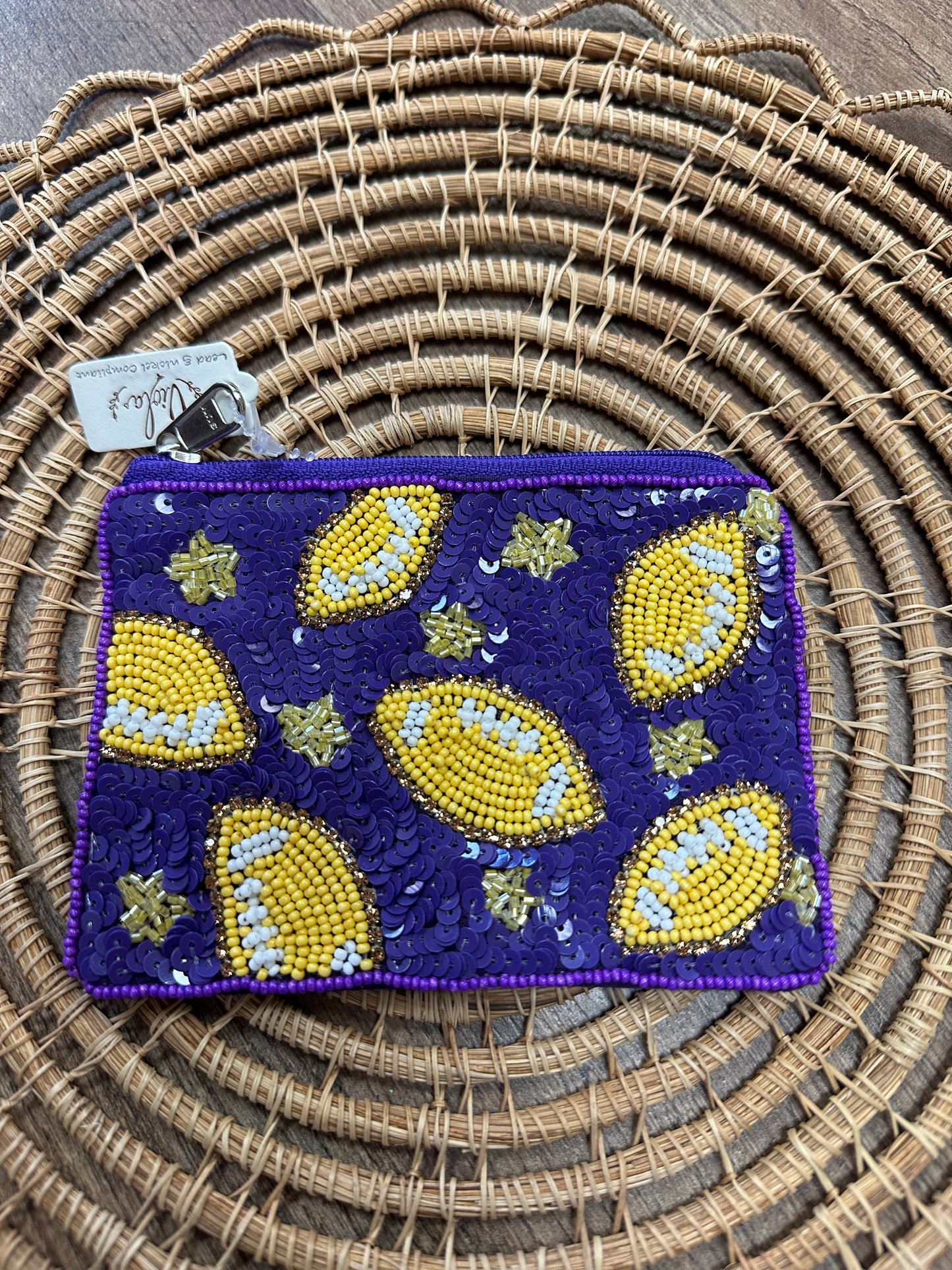 Beaded football coin pouches