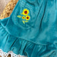 Blue Velvet Sunflower Baby Set