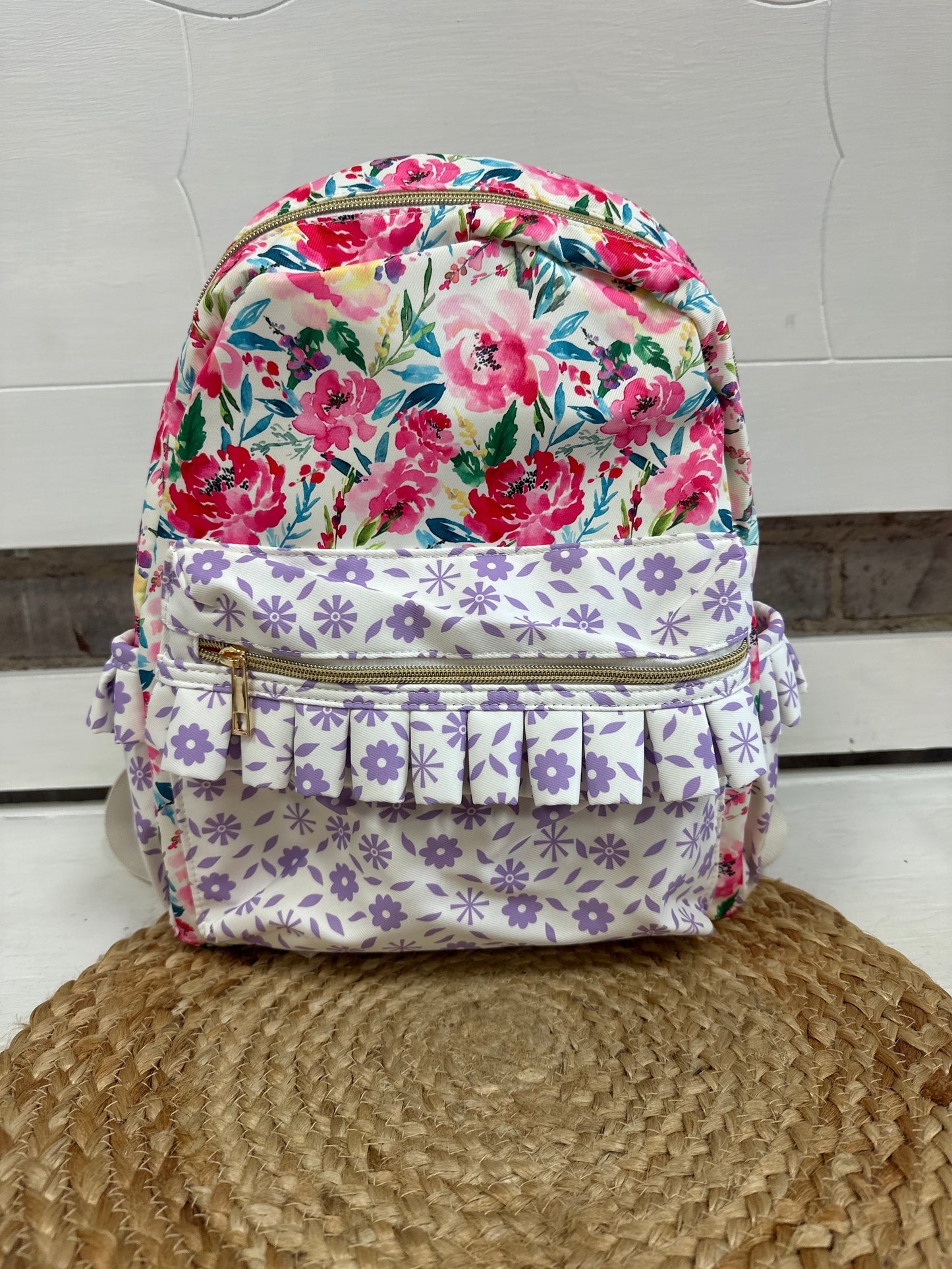 Floral Ruffle backpack