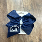 Navy nativity bow 4in