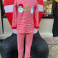 Girl red Santa milk and cookies Pajama set