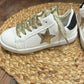 White/Gold Star Sneakers