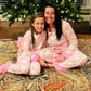 Adult pink Santa fur pajama set