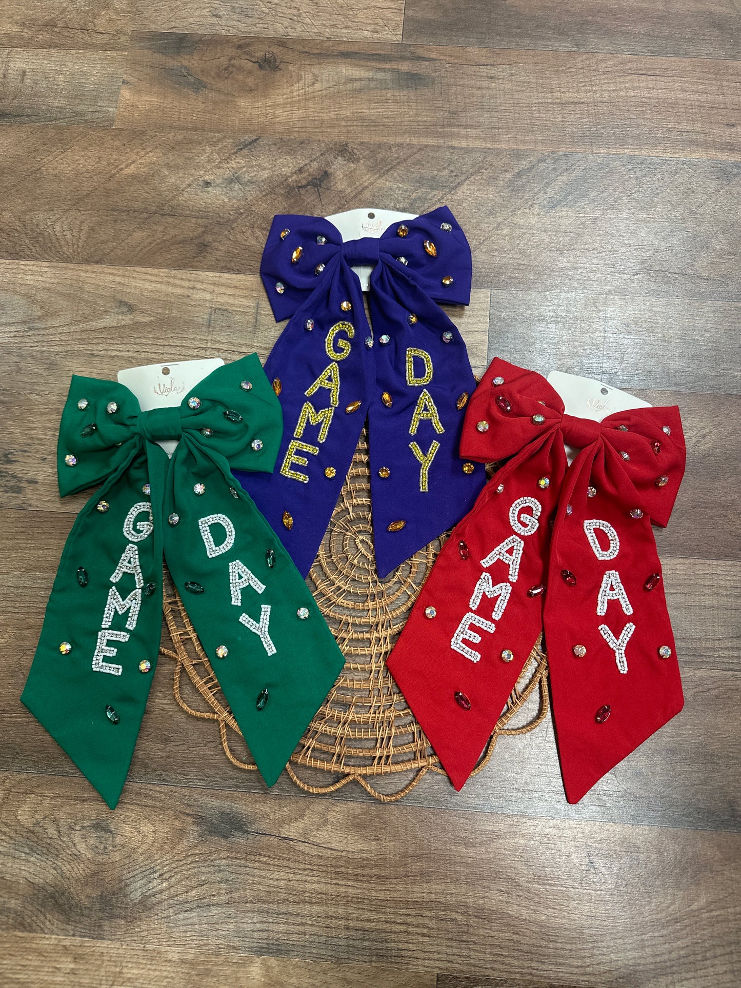 Game day beaded bows