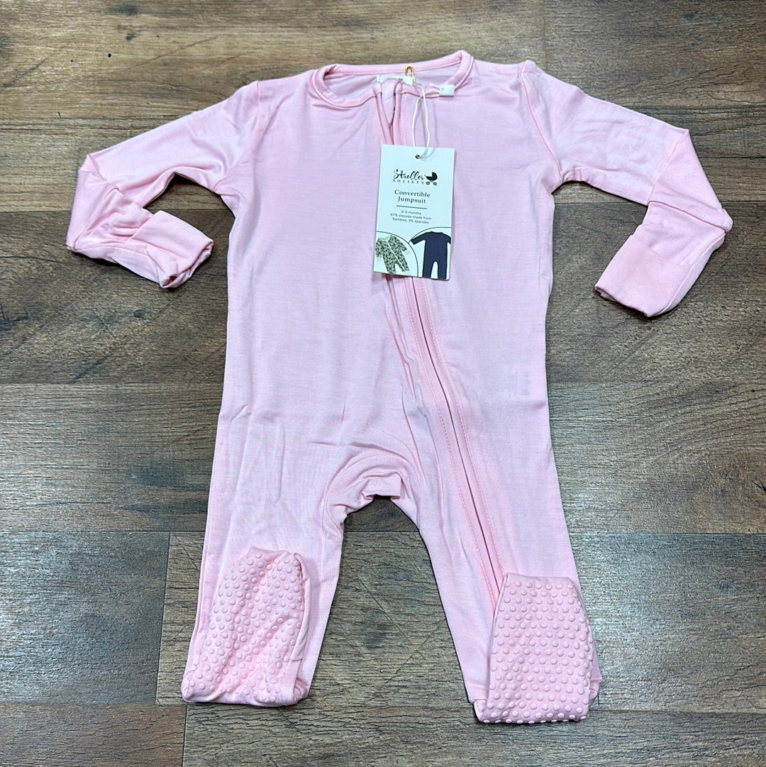Pink bamboo stroller society jumpsuit