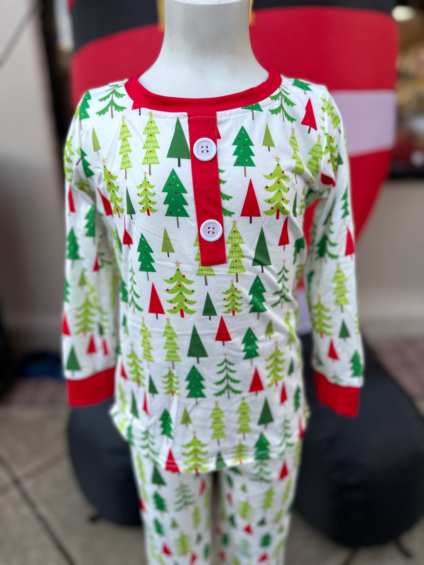 Boy Christmas tree PJ set