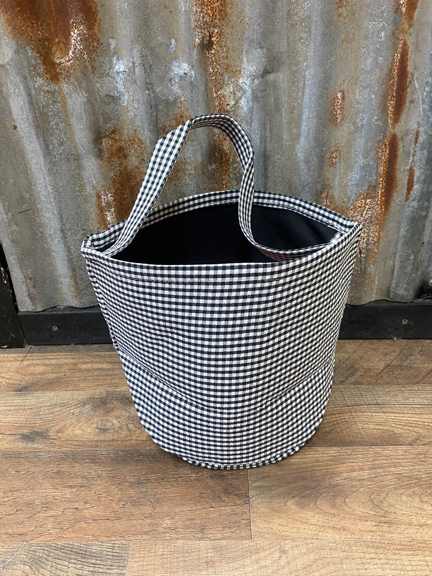 Gingham Fabric Halloween Basket