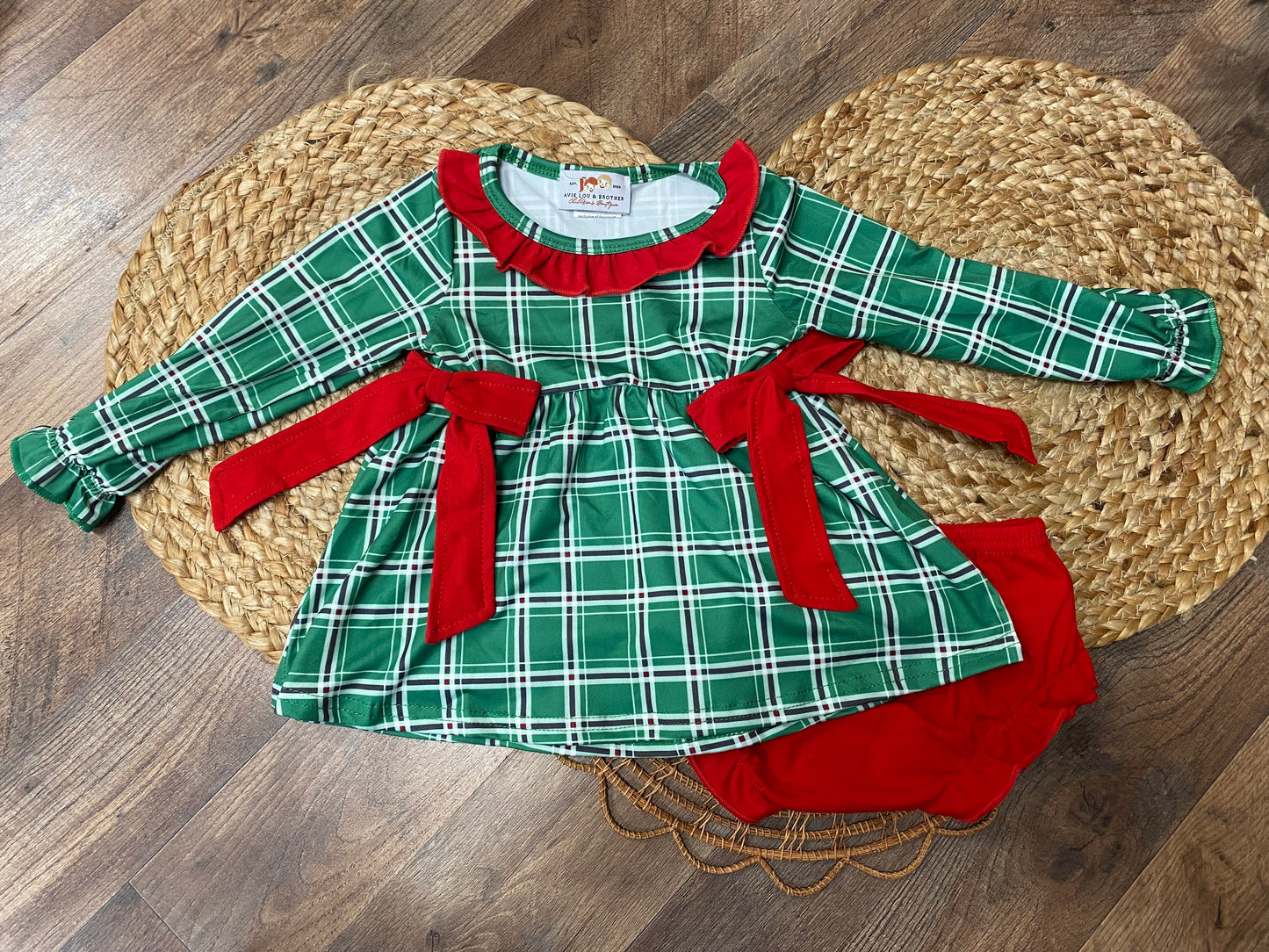 Red and Green Plaid Bloomer set