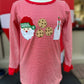 Girl red Santa milk and cookies Pajama set