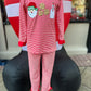 Girl red Santa milk and cookies Pajama set