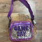 Purple Clear “GAME DAY” crossbody bag