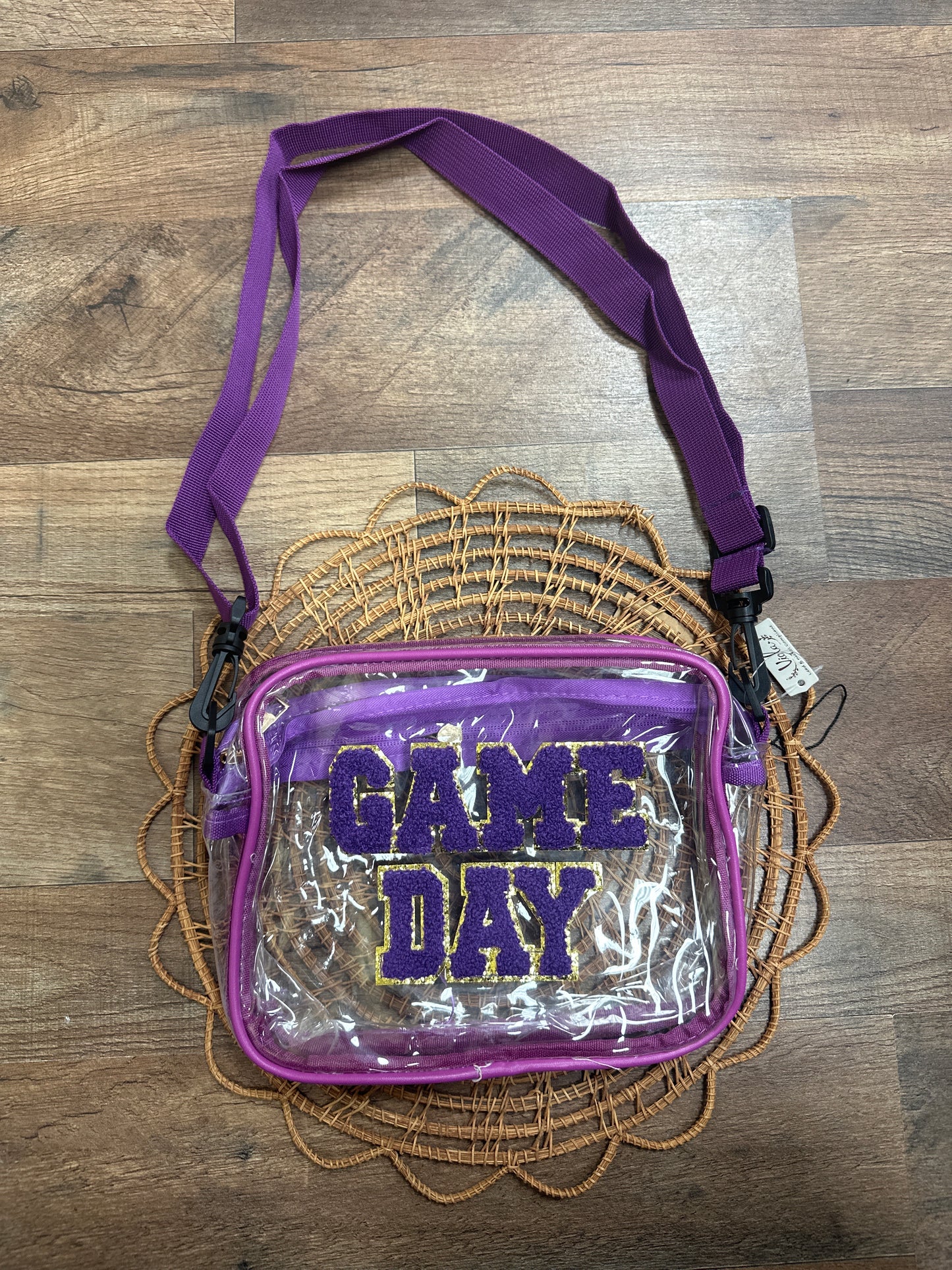 Purple Clear “GAME DAY” crossbody bag