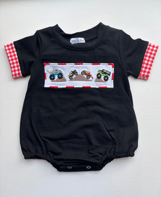 Red Gingham Monster Truck Bubble