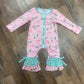 Pink and Green duck romper