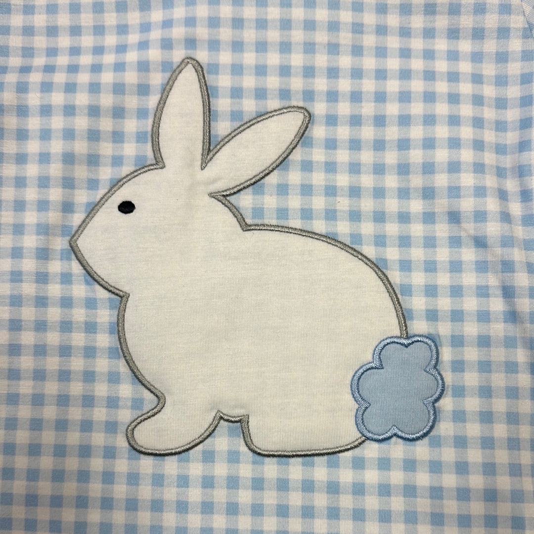 Blue plaid Easter bunny shirt