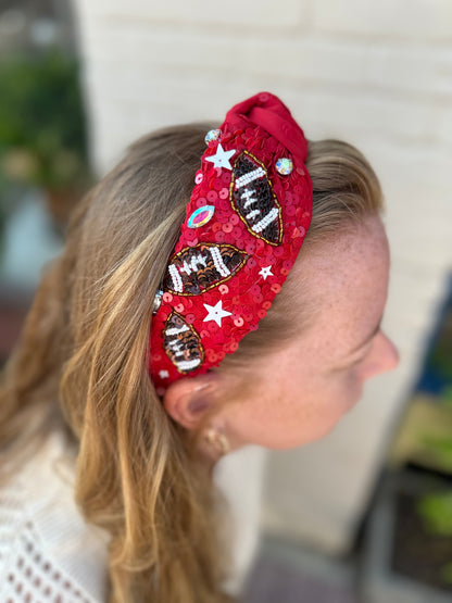 Beaded football headband