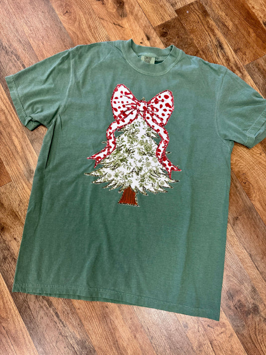 Comfort Color Green Christmas Tree Shirt