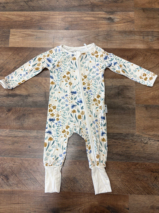 Blue Floral Stroller Society Romper