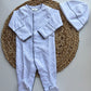 Navy Trim Footie