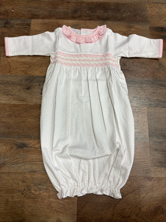 Pink and White Smocked Gown