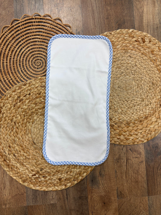 Blue Gingham Burp Cloth