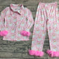 Adult pink Santa fur pajama set