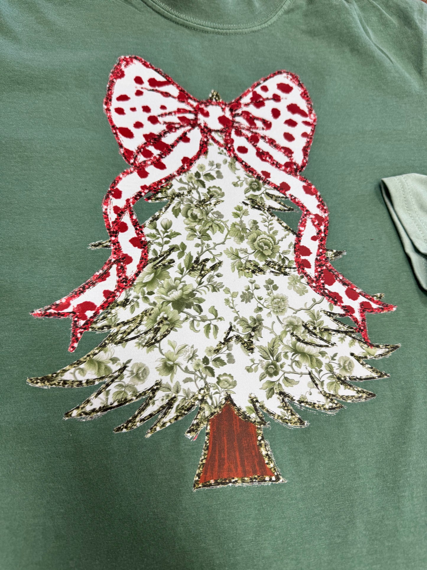 Comfort Color Green Christmas Tree Shirt