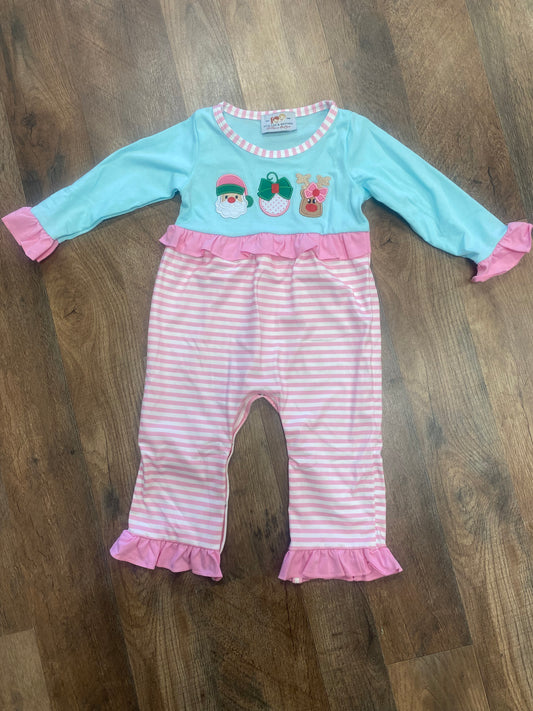 Pink & Blue Santa romper