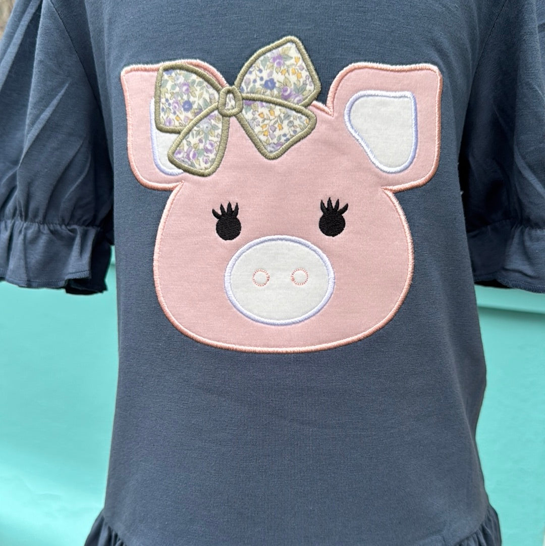 Floral Pig Appliqué Set