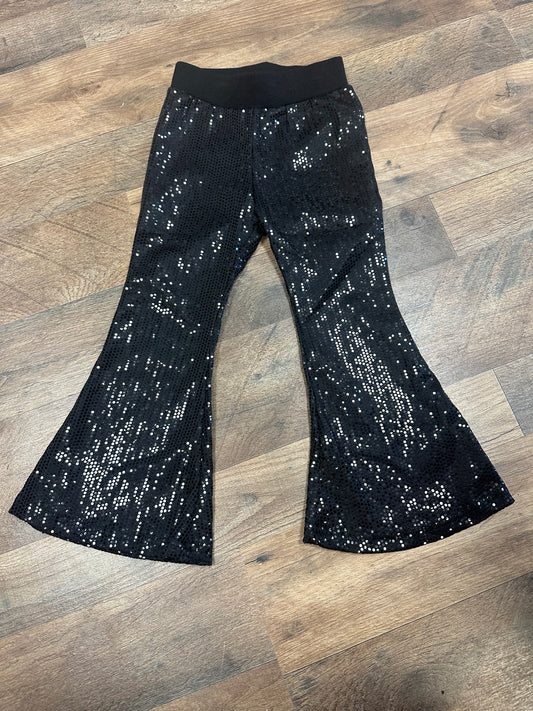 Black Sequin Flare Pants