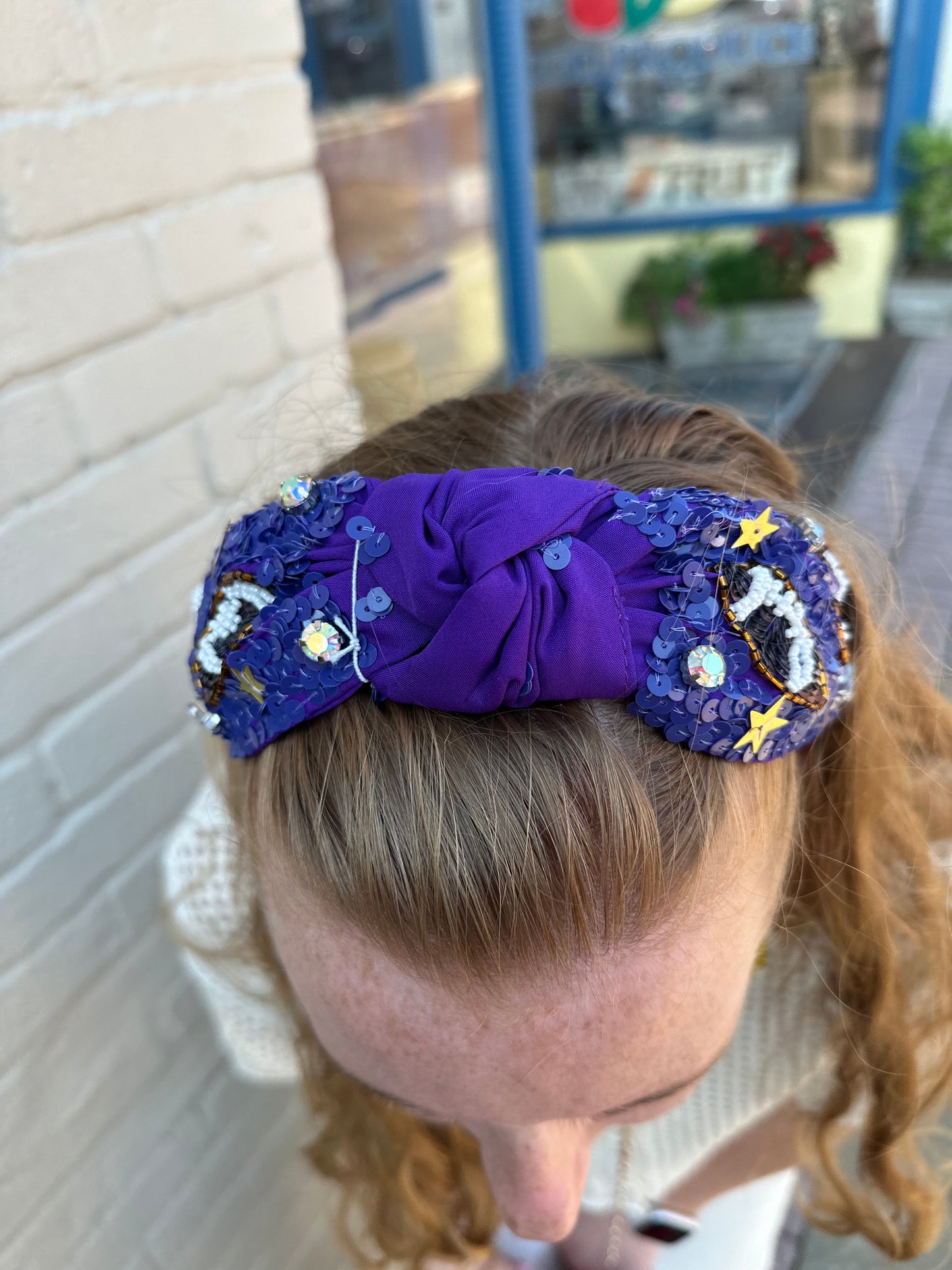 Beaded football headband