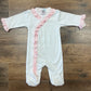 White/Pink Ruffle Footie