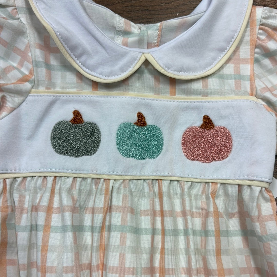 Girl plaid French knot bubble