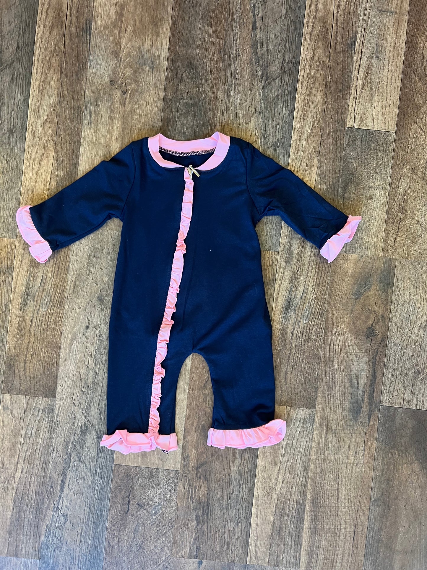Pink French knot Santa romper