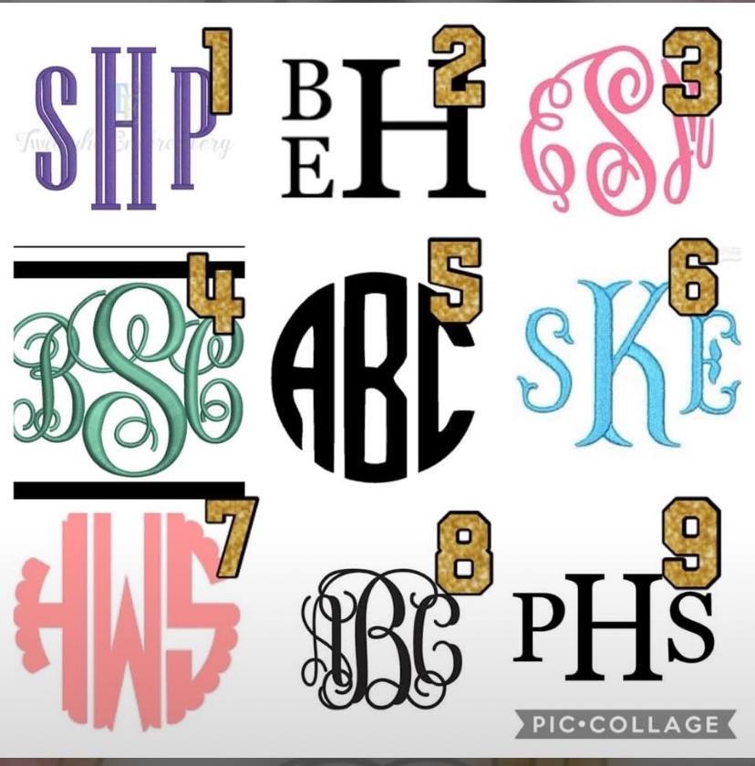 LARGE  Monogram(over 5 inches)