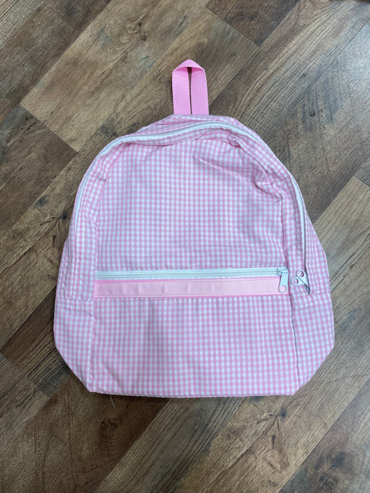 Medium pink gingham backpack