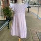 Pink/white floral smocked dress