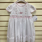 White and pink Pearl smocked dress